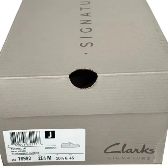 Clarks Torhill Lo Navy Blue Platform Loafers Slip on Men’s 11.5 New - Picture 12 of 12